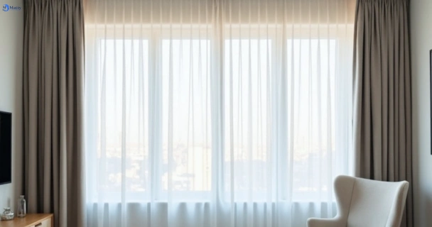 Freshly steam cleaned curtains in thornlands QLD